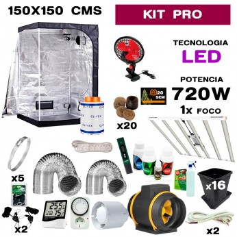 Kit armario Cultibox 150x150 720w LED Profesional.