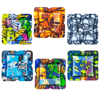 Cenicero de silicona dibujos con temática halloween de 9 x 9 cm, diferentes modelos.