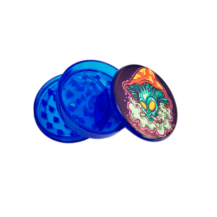 Grinder Top Print con 60mm y 3 partes, modelo B abierto.
