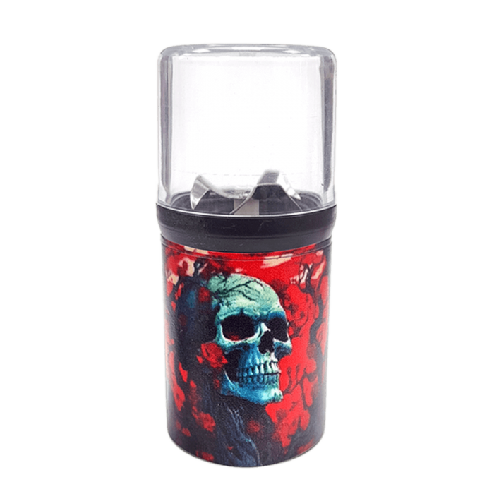 Grinder Eléctrico de plástico modelo calaveras con USB y batería montado.