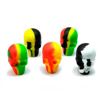 Bote de Silicona Calavera para guardar extracciones de marihuana. Colores.