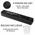 Envasadora al vacío doméstica con dos modos de uso: Vacío + Sellado y solo sellado