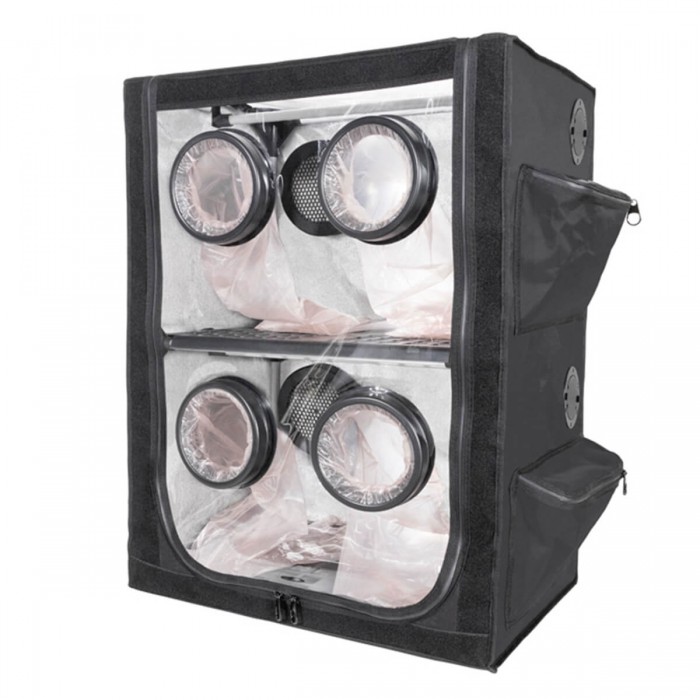 Armario doble de cultivo para setas de 60x40x80cm Probox Mushpro M, con guantes.