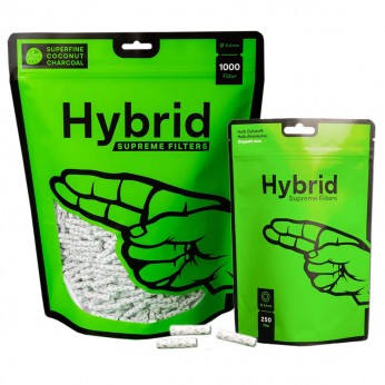 Filtros Hybridos de Carbón Activo y Celulosa Supreme para fumar, diferentes formatos.