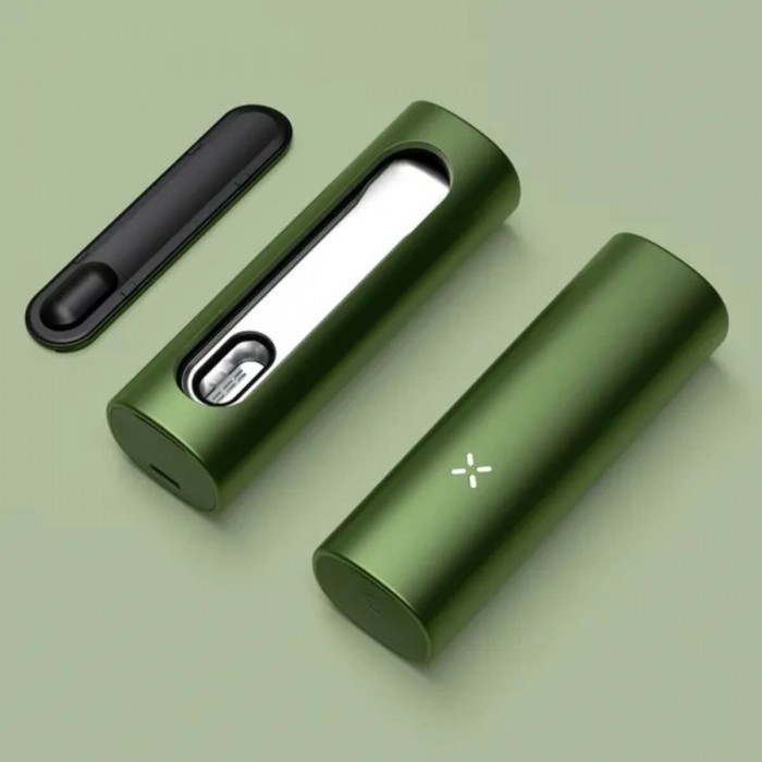 Vaporizador portátil PAX Flow, color verde Greenstone desmontado.