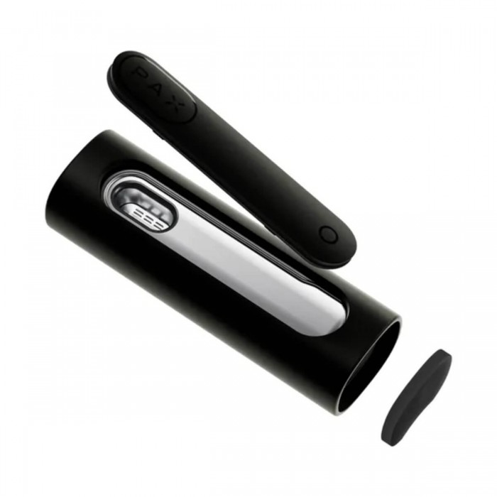 Vaporizador portátil PAX Flow, color negro Onix, desmontado.