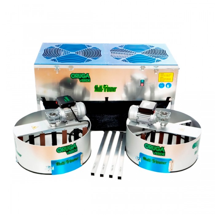 Peladora de cogollos Multitrimmer Pro Twins de Oruga Verde, componentes.