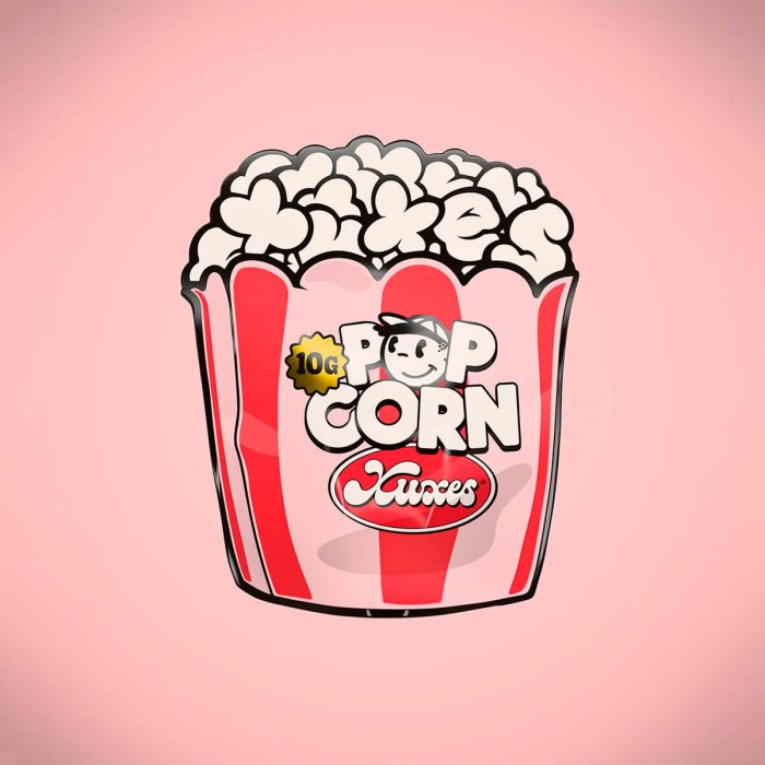Flores CBD Pop Corn Pink Kush 10g de la marca Xuxes, envase.