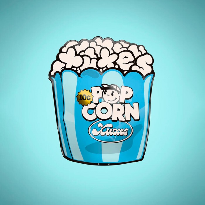 Flores CBD Pop Corn Blue Candy 10g de la marca Xuxes, envase.