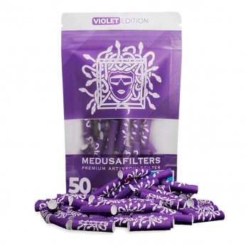 Filtros para fumar de carbón activo vegetal y celulosa, Medusa 6mm 50 uds.