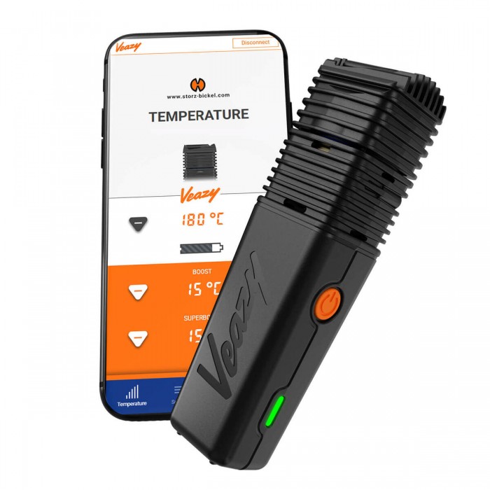 Vaporizador Veazy de Storz & Bickel, enlace al móvil.