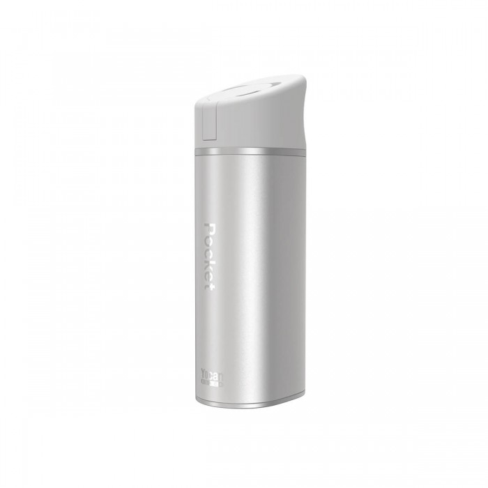Vaporizador de resinas Pocket de YoCan, para concentrados y extracciones, color plata trasera.