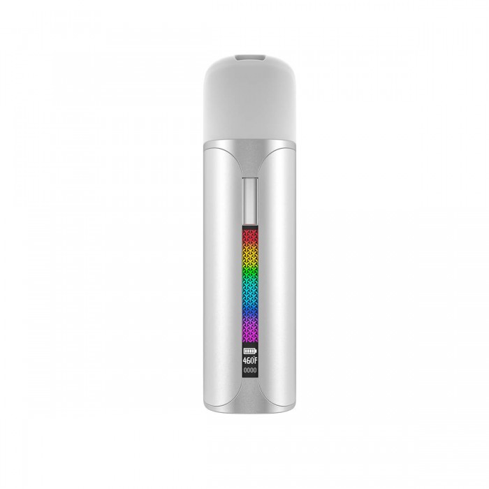 Vaporizador de resinas Pocket de YoCan, para concentrados y extracciones, color plata frontal.