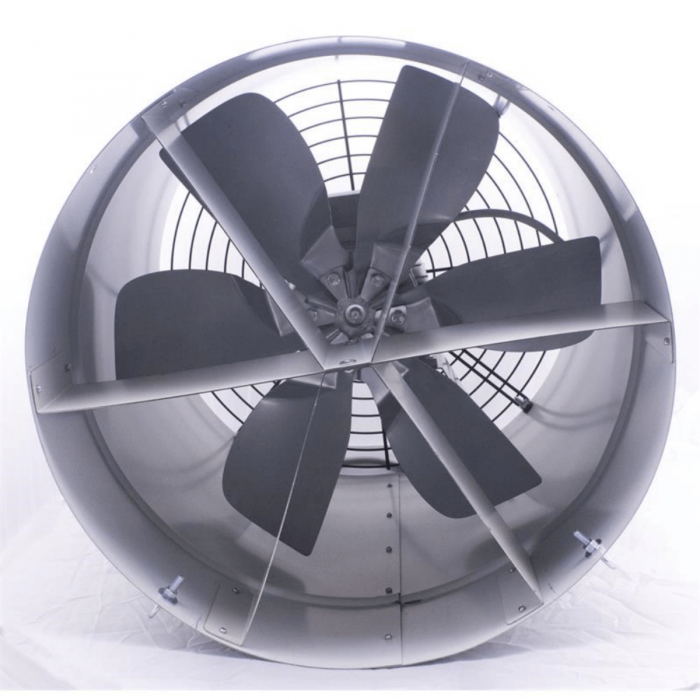 Ventilador potente para invernaderos recirculador EDC18, parte trasera.