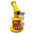 Bong de Cristal y Arcilla Monstruo Amarillo de 16 cm para fumar.