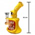 Bong de Cristal y Arcilla Monstruo Amarillo de 16 cm para fumar, medidas.