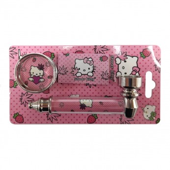 Pipa con mallas y grinder Hello Kitty 8cm.
