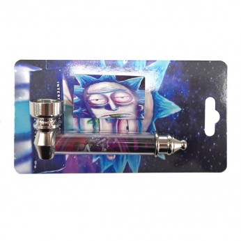Pipa con mallas y grinder Rick & Morti 8cm.