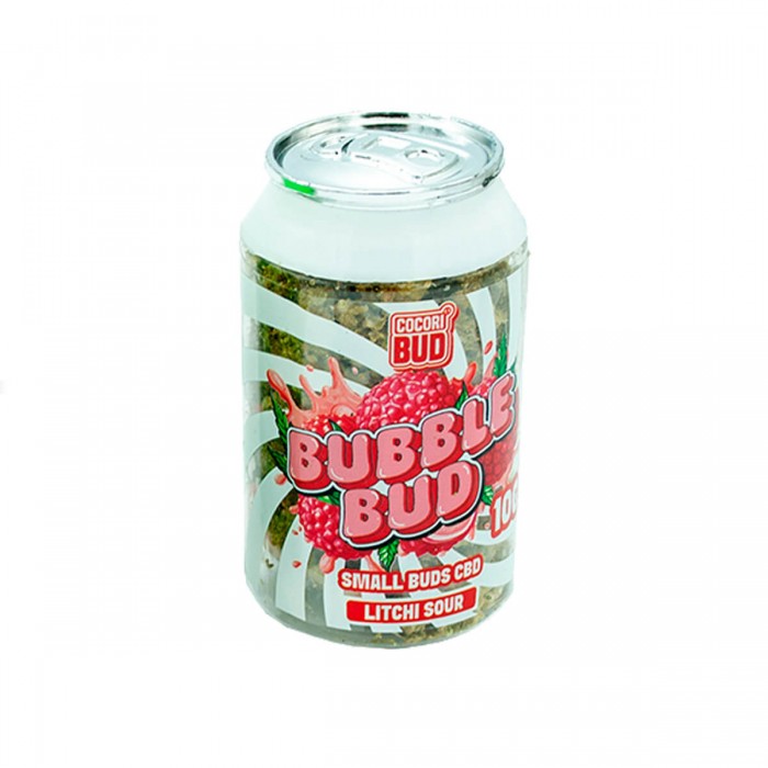 Flores CBD Cocori Litchi Sour 10g de la línea Bubble Bud, envase.