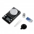 Báscula Jewel Easy Garden de 20g con precisión de 0,001g, componentes.