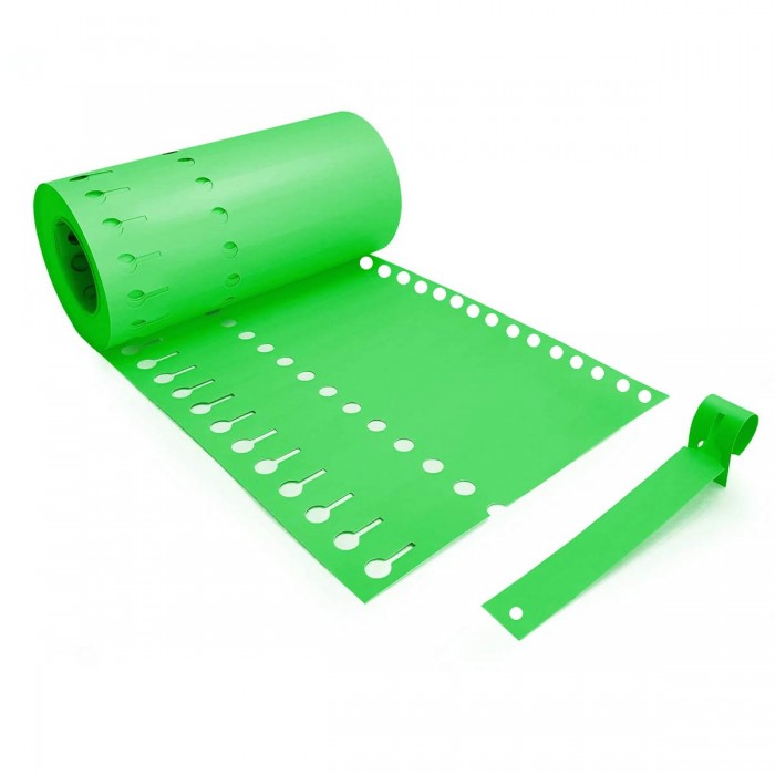 Rollo de etiquetas de colgar tipo lazo o boucle Verdes - 1000 Unidades