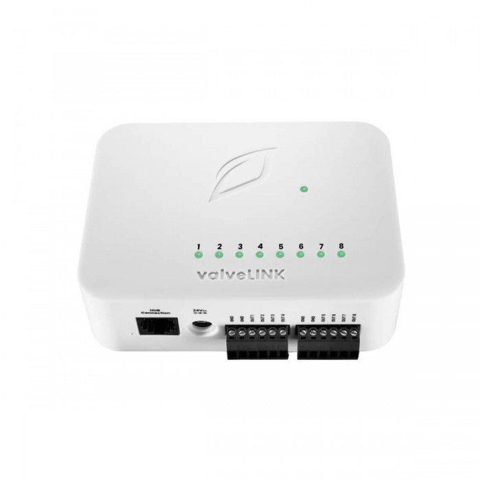 Controlador de Riego ValveLink de Growlink, puertos de conexión.