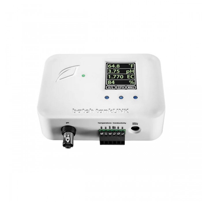 Medidor de nutrientes, acidez y temperatura Batch TankLink de Growlink, conexiones.