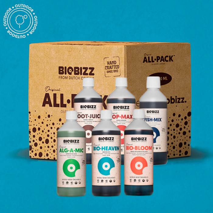 Pack de nutrientes Biobizz para exterior de 500ml.