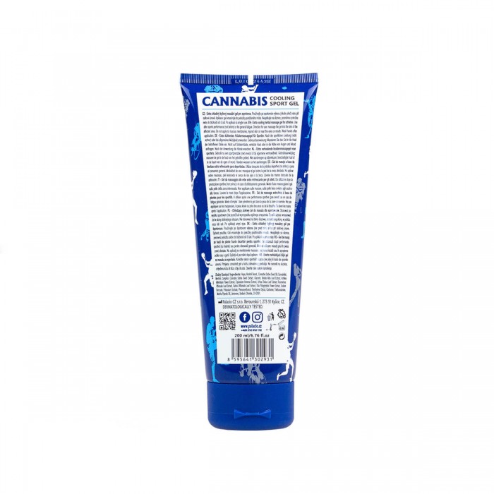 Gel con aceite de cáñamo Sport de Palacio de 200ml, componentes.