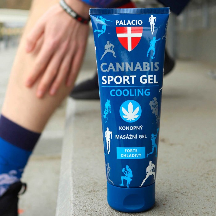 Gel con aceite de cáñamo Sport de Palacio de 200ml, ejemplo de uso.