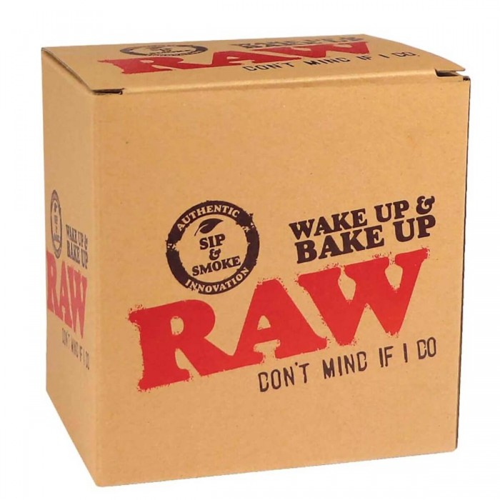 Taza para cafe RAW con sujeta porros, caja.