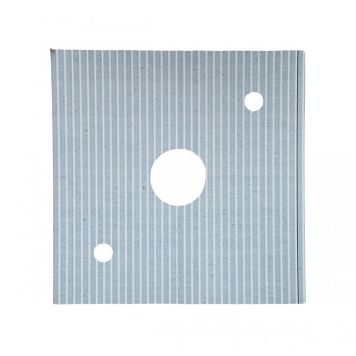 Tapa protectora para tacos de lana de roca de 15x15cm, vista desde arriba.