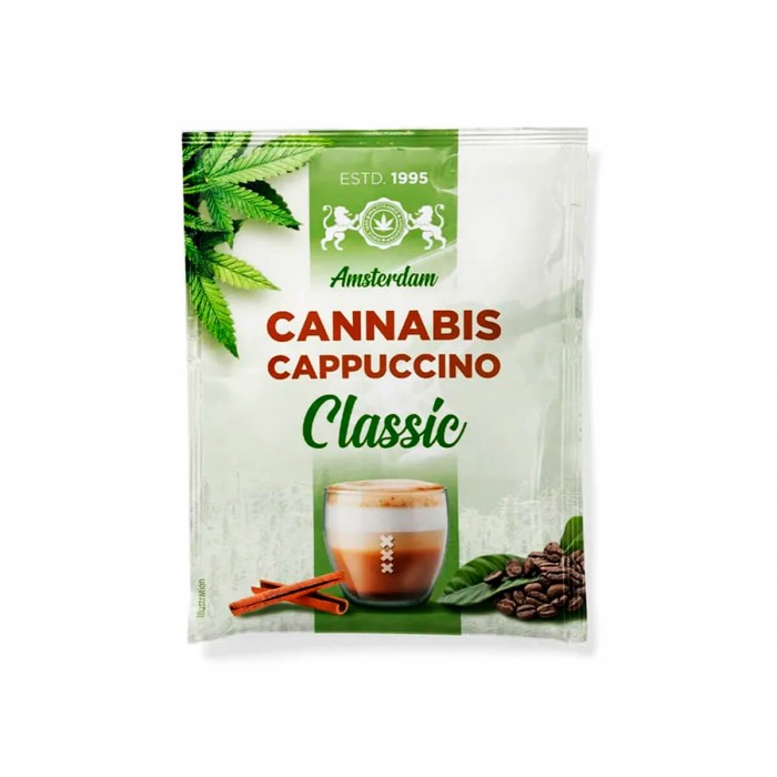 Capuccino de cannabis Astra Hemp, sobre de aroma Clásico.