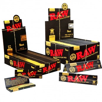 Papel de fumar Raw Black. formatos.