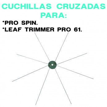 Cuchillas de repuesto cruzadas para peladoras de cogollos.