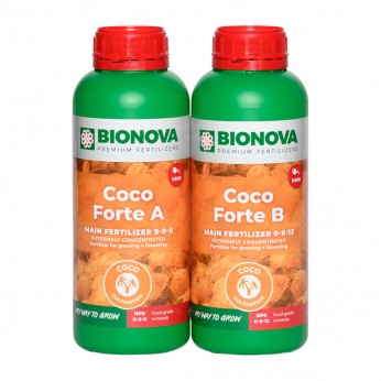 Fertilizante para cultivo en coco Coco forte a+b de bionova.