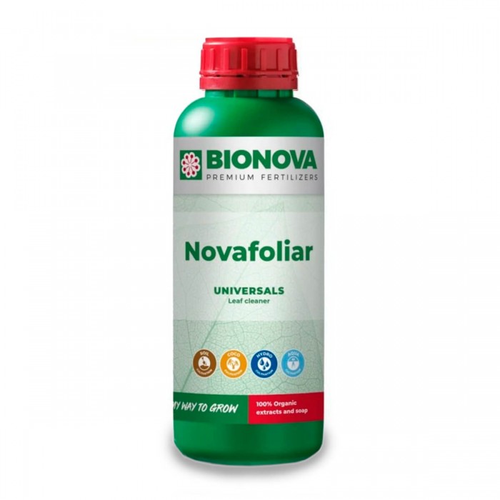 Novafoliar, limpiador de hojas de Bionova, envase de 1L.