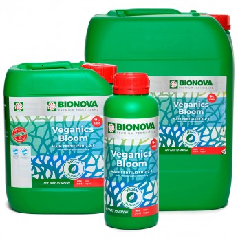 Veganics Bloom de Bionova, fertilizante 100% Vegetal, diferentes formatos.
