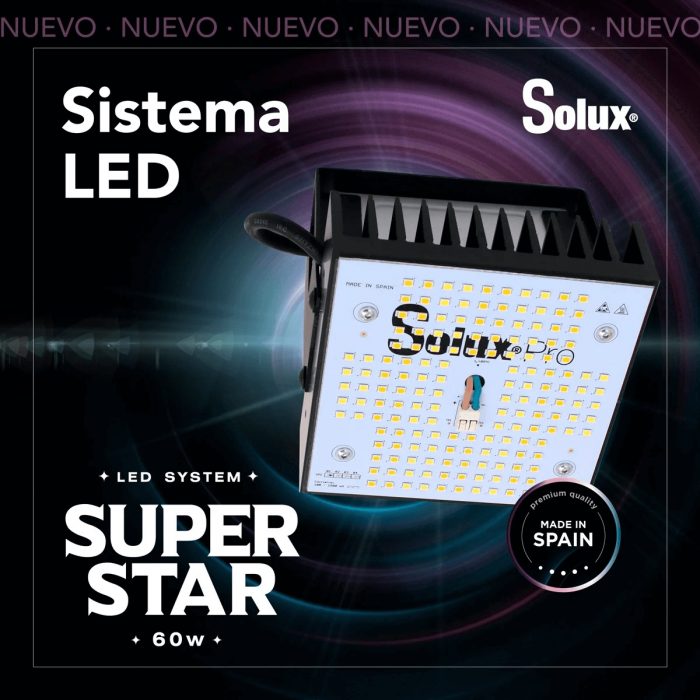 Foco LED Super Star de 60W para cultivo.