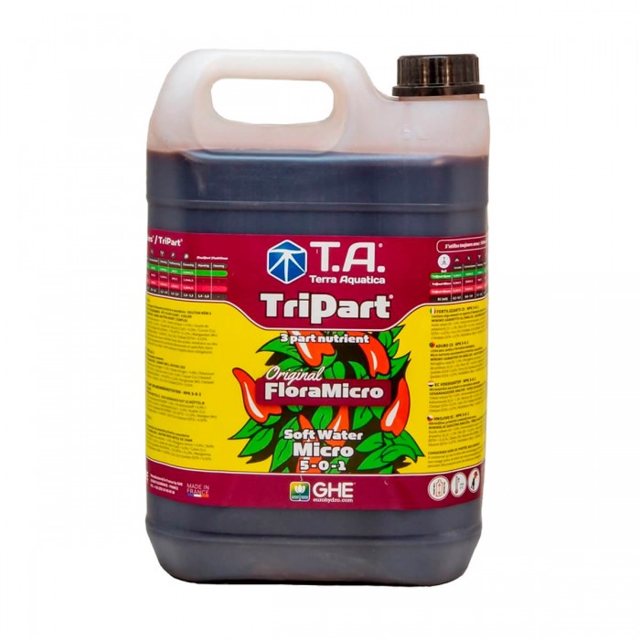 Flora Micro de GHE ahora Micro de Terra Aquatica, envase de 5L.