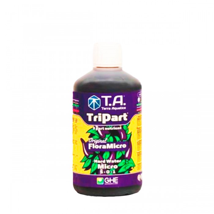 Flora Micro Hard Water de GHE ahora Tripart Micro Agua Dura, envase de 500ml.