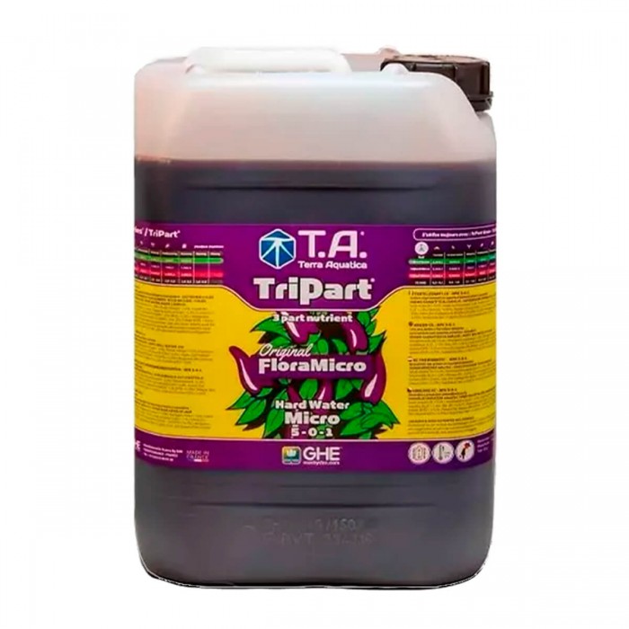 Flora Micro Hard Water de GHE ahora Tripart Micro Agua Dura, envase de 10L.