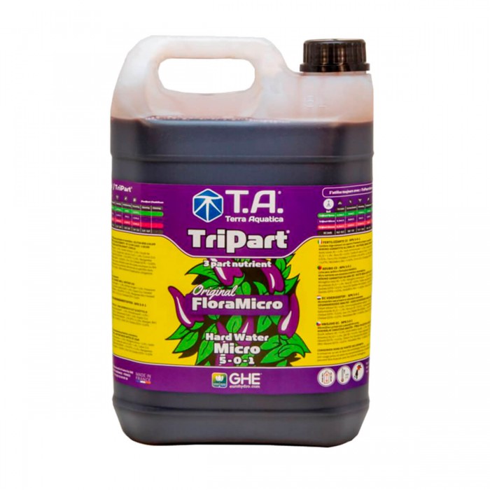 Flora Micro Hard Water de GHE ahora Tripart Micro Agua Dura, envase de 5L.