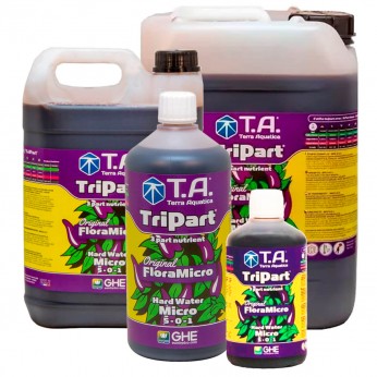 Flora Micro Hard Water de GHE ahora Tripart Micro Agua Dura, diferentes formatos.