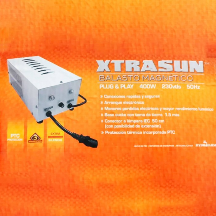 Balastro Xtrasun 400 W magnético plug&play.
