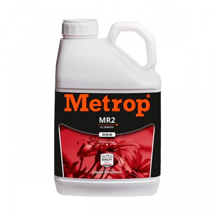 Abono de floración Metrop MR2, envase de 5L.