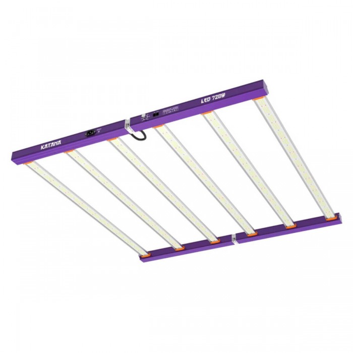 Foco LED Katana de 720w para cultivo de interior, perspectiva.