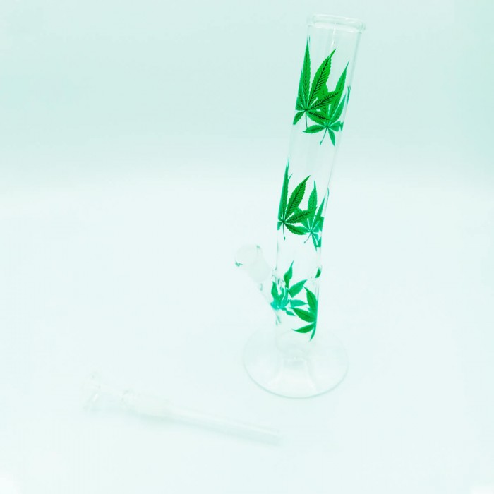Bong hojas de marihuana 26cm para agua, desmontado.