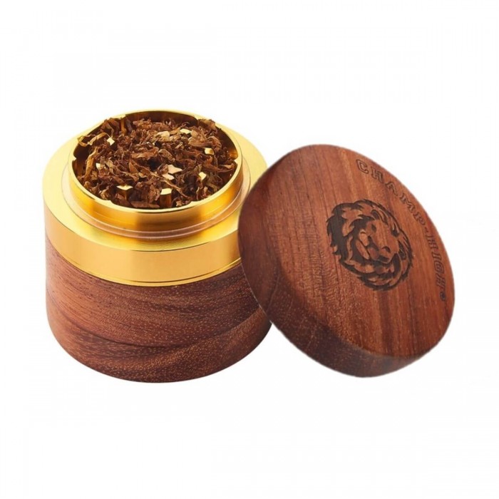 Grinder de madera polinizador Oro de 66mm de púas en forma de diamante.