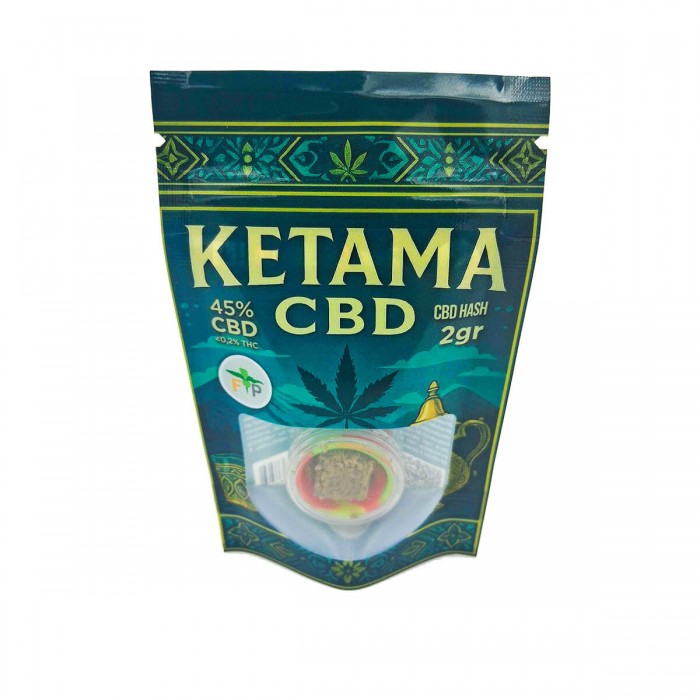 Paquete Hash CBD Ketama FP de 2 gramos, envase.